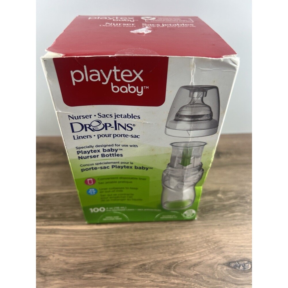 100 Count PLAYTEX Baby NURSER DROP-INS LINERS 4 oz Disposable PreSterilized NEW